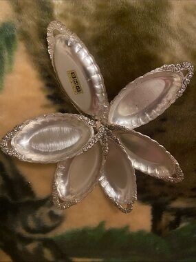 Set of 6  SMA Silver-Tone Oval Trinket Dishes SMA Made In Italy